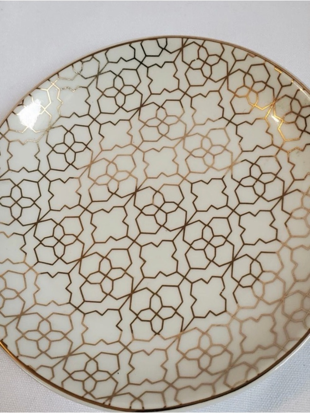 Kendra Scott Gold Filigree Ceramic Ring Holder Jewelry Trinket Dish 4.5" - NWOB - Picture 11 of 11